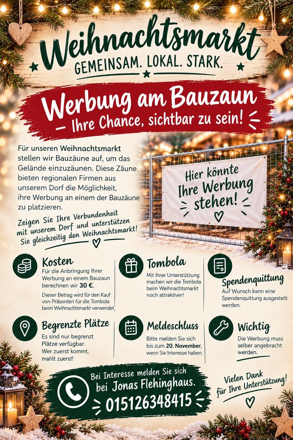Plakat to Weihnachtsmarkt in Markhausen an'n 6. Dezember 2026, Markhausen
